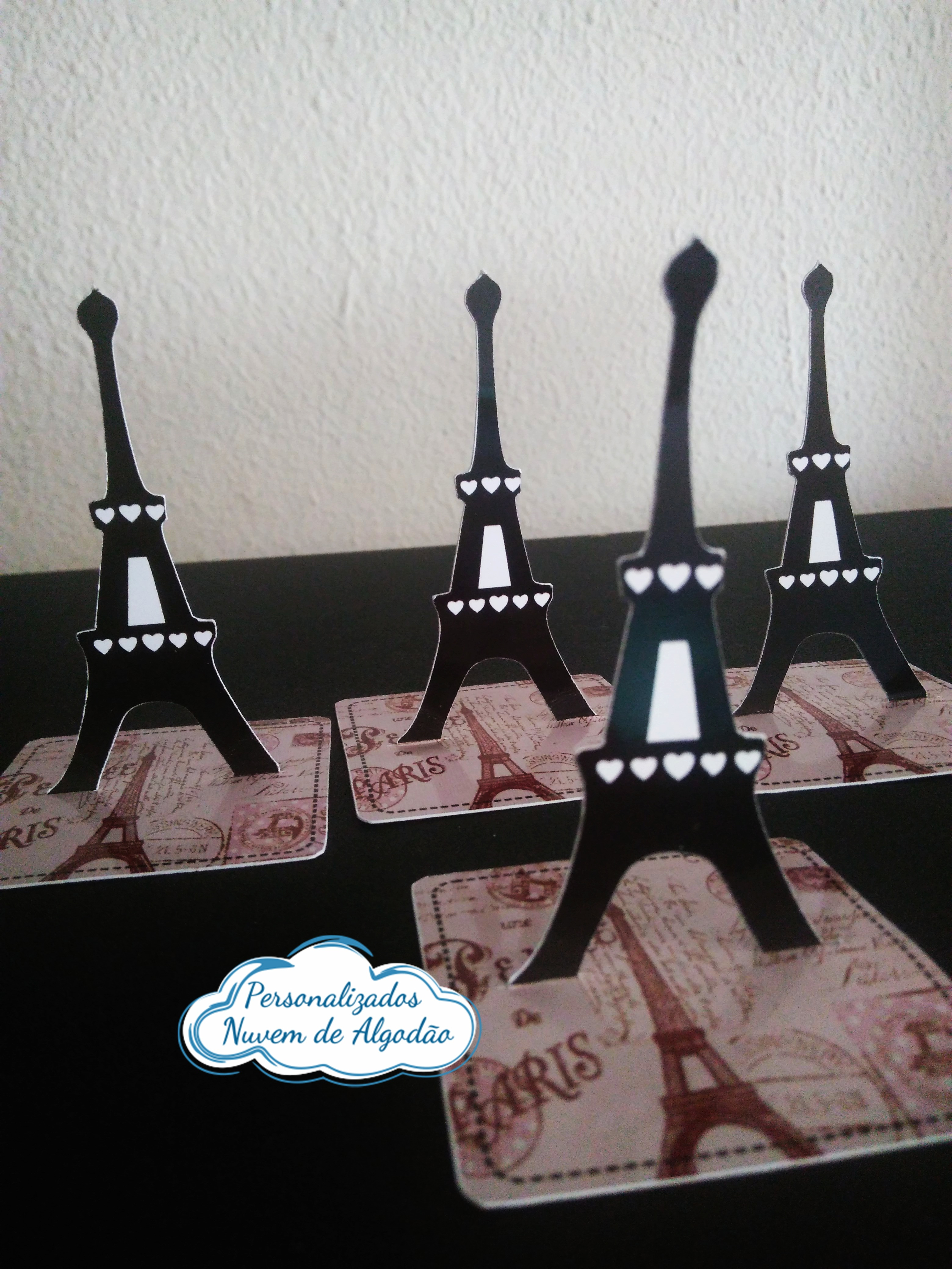 Aplique 3d de caixinha Paris