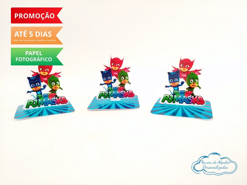Aplique 3d de caixinha Pj Masks