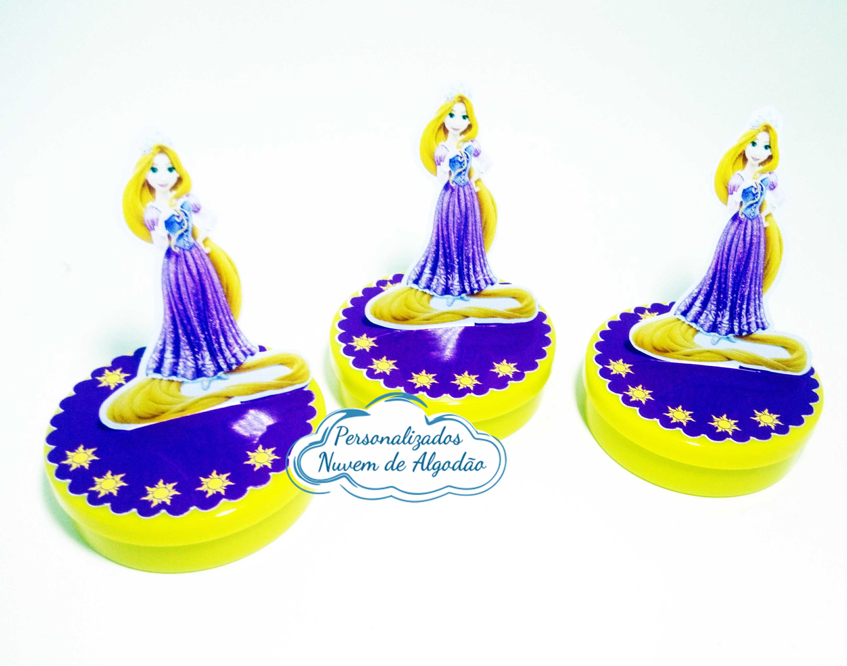 Aplique 3d de latinha 5x5 Rapunzel