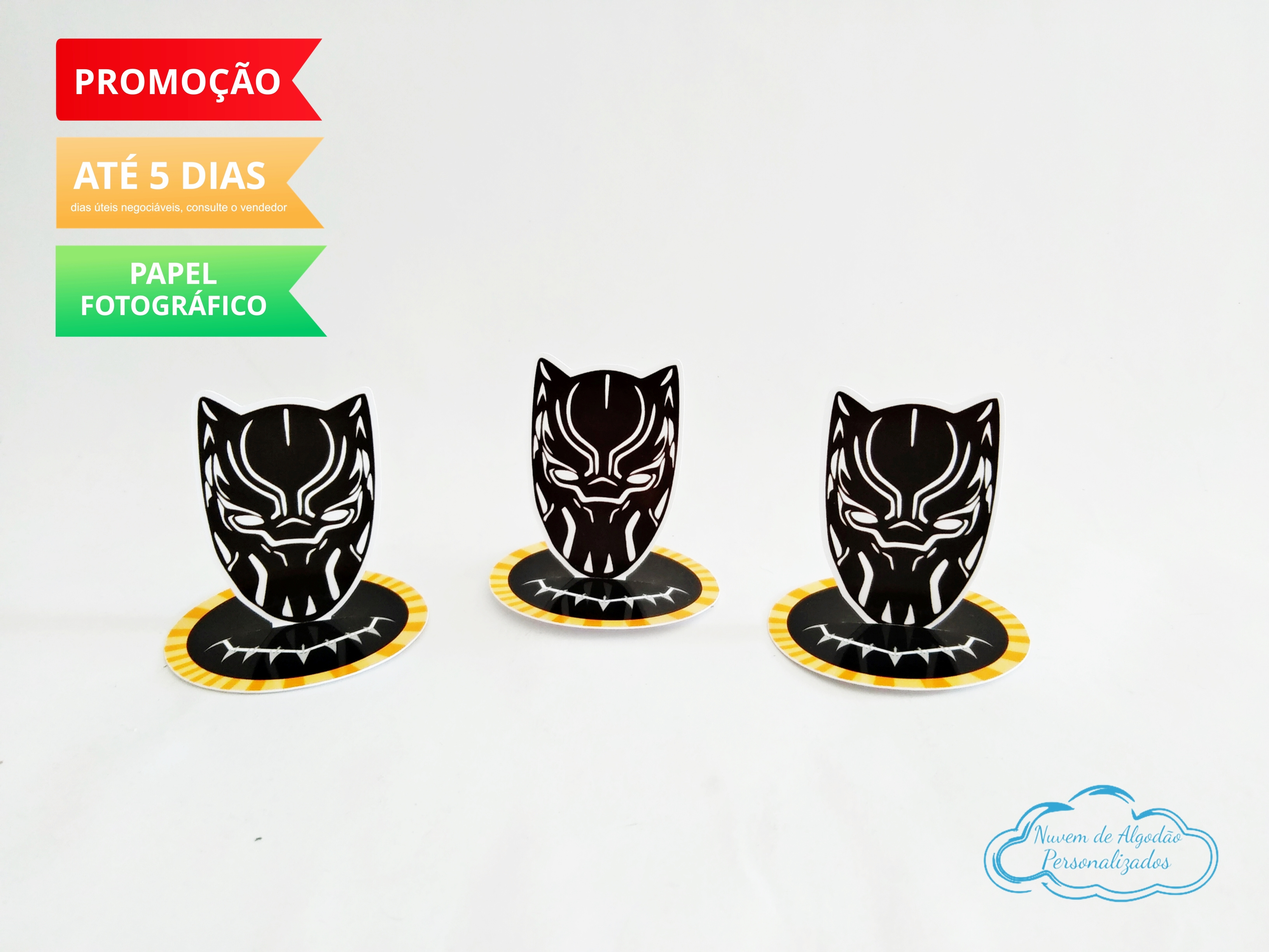 Aplique 3d de latinha Pantera Negra