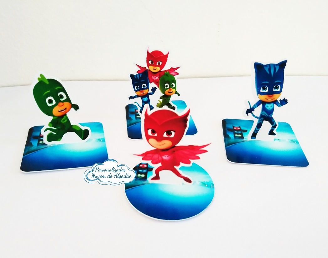 Aplique 3d de latinha Pj Masks