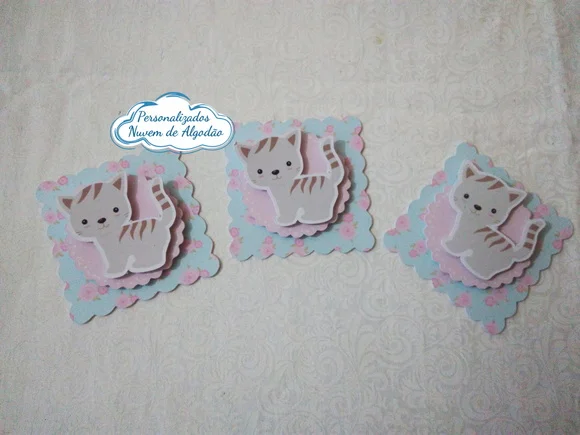 Aplique 3D - Gatinhos