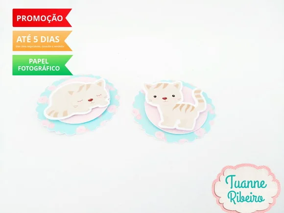 Aplique 3D - Gatinhos