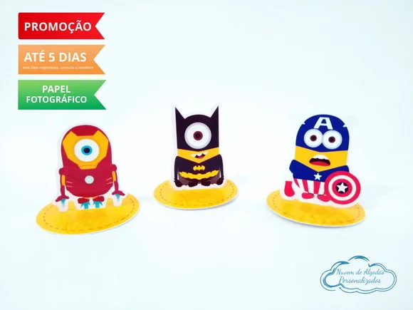 Aplique 3D Minions Heróis