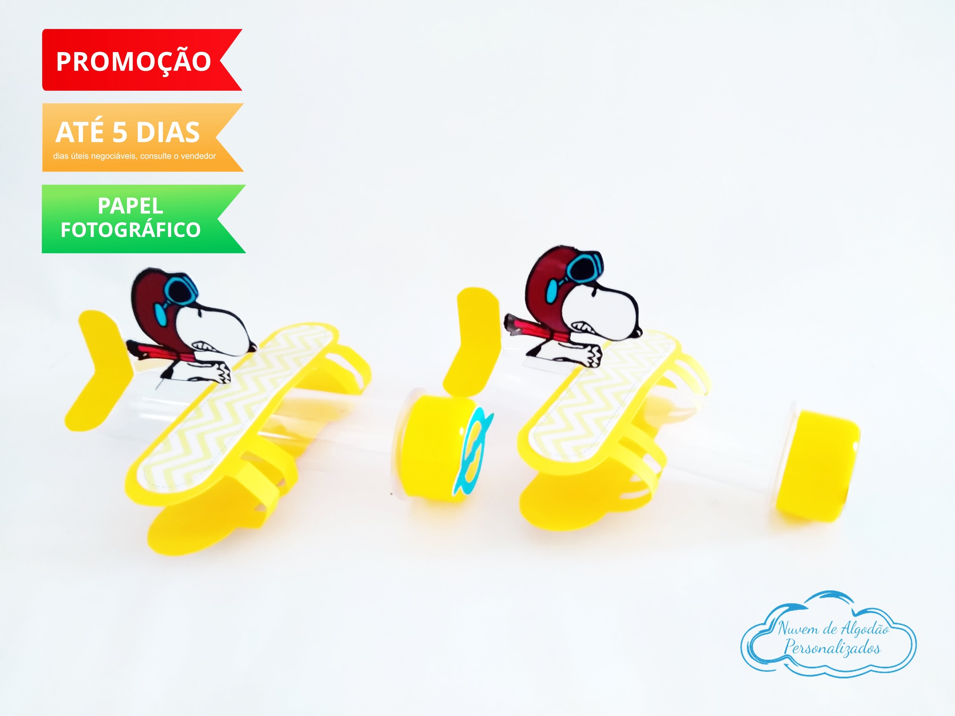 Aplique de tubete avião Snoopy
