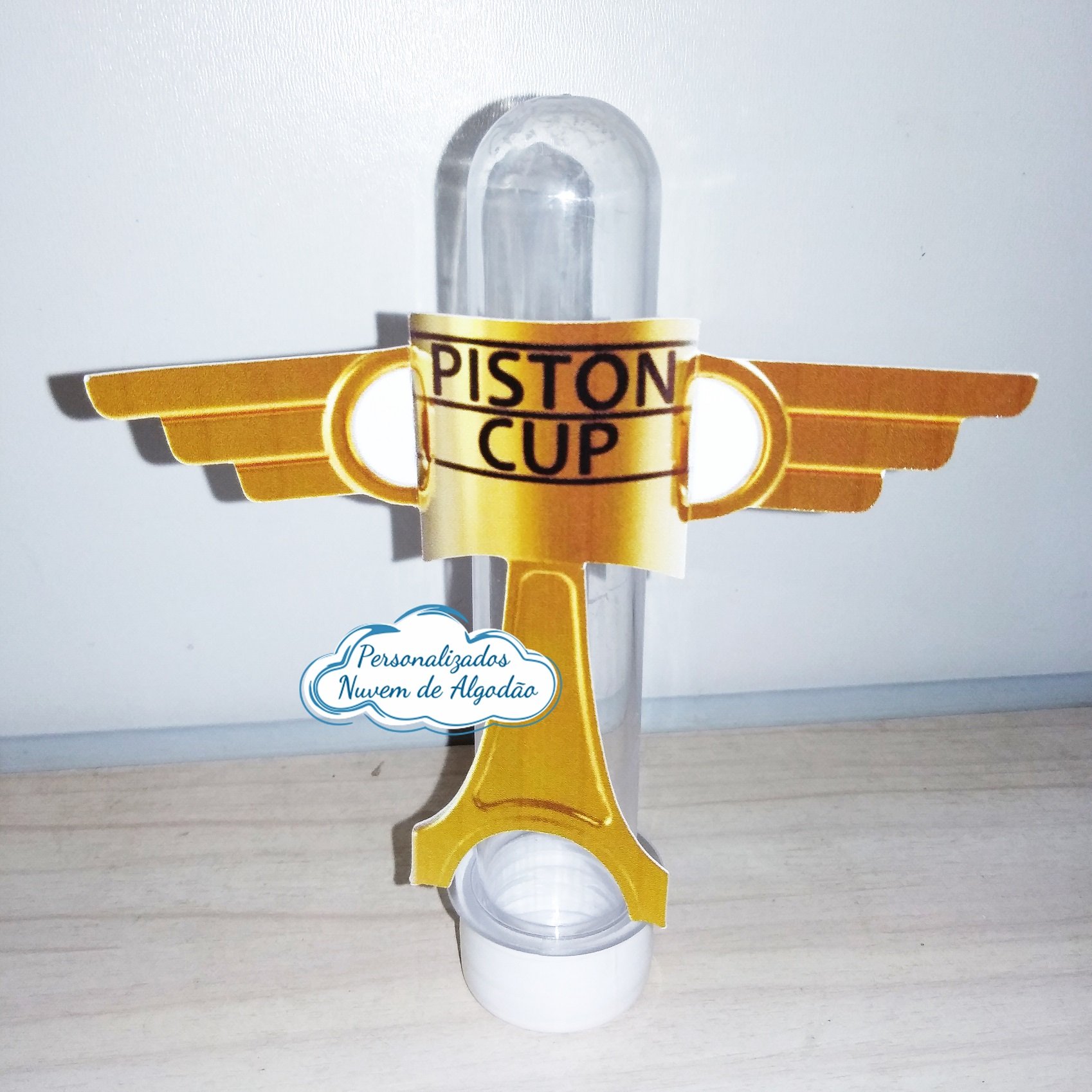 Aplique de tubete Carros - taça Piston Cup