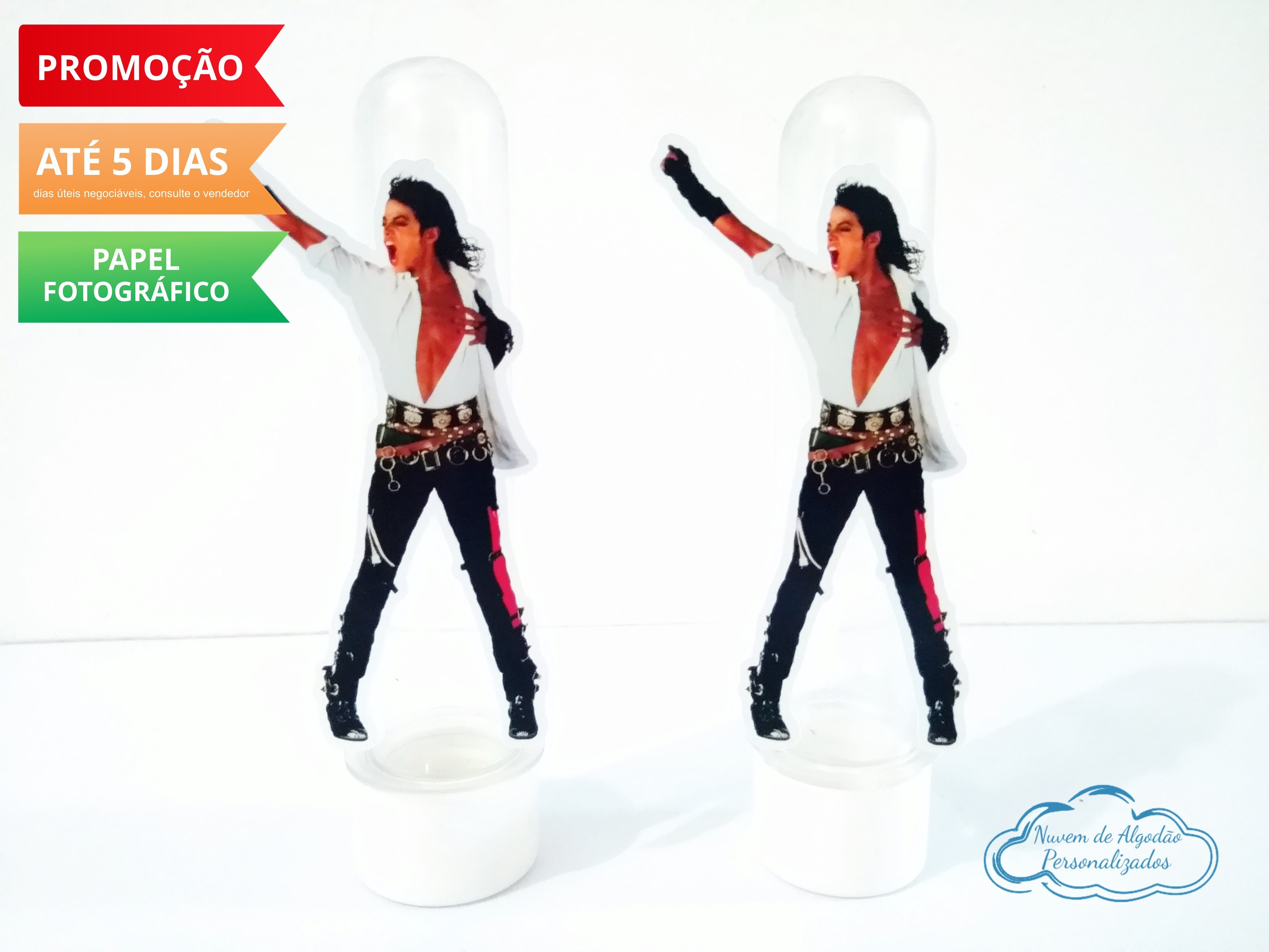 Aplique de tubete Michael Jackson - roupa branca
