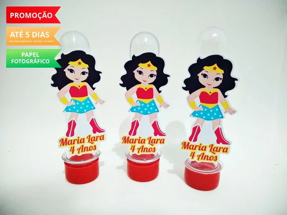 Aplique de tubete mulher maravilha Cute