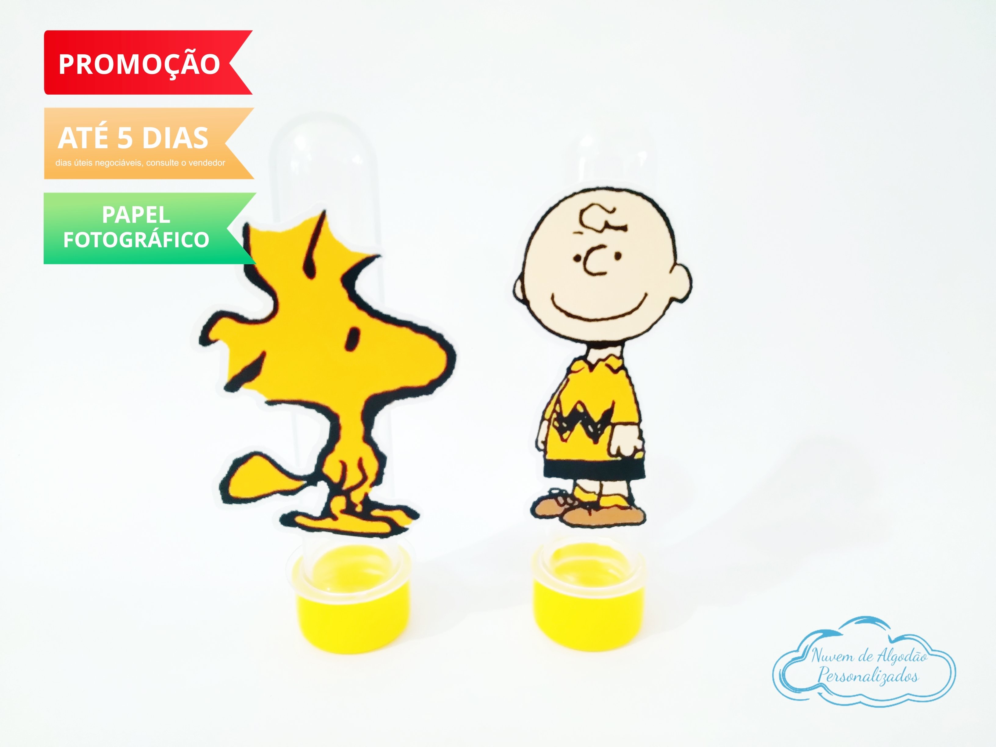 Aplique de tubete Snoopy - Clarlie Brown e Woodstock
