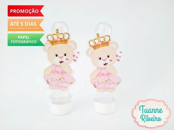 Aplique de Tubete - Ursinha Princesa