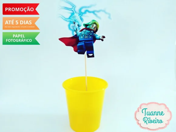 Aplique FRENTE E VERSO -Centro de mesa - Thor Lego