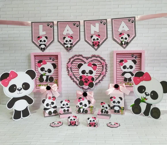 ARQUIVO CAIXA SILHOUETTE FESTA EM CASA PANDA MENINA