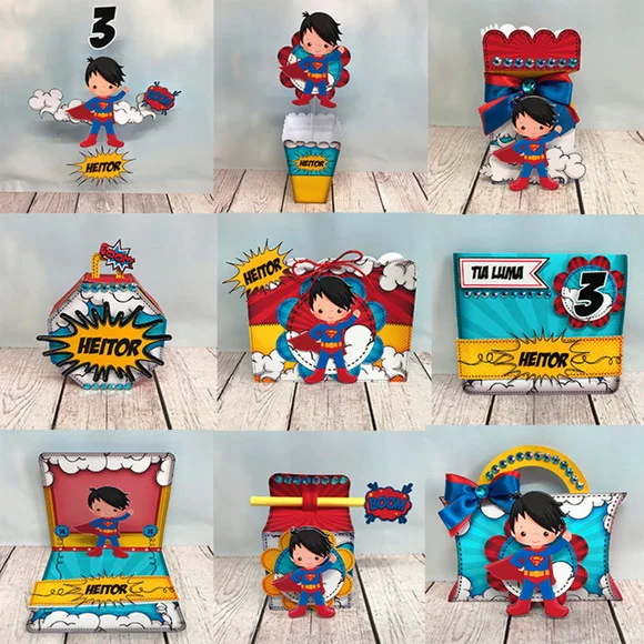 Arquivo de Corte Digital Silhouette Festa Super Man Luxo