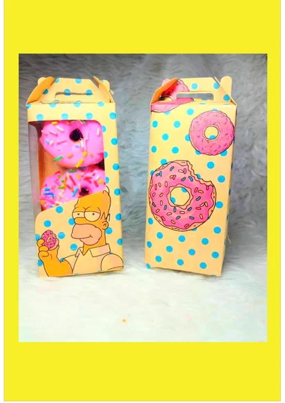 Arquivo Digital Caixa Donuts Homer com Acetato