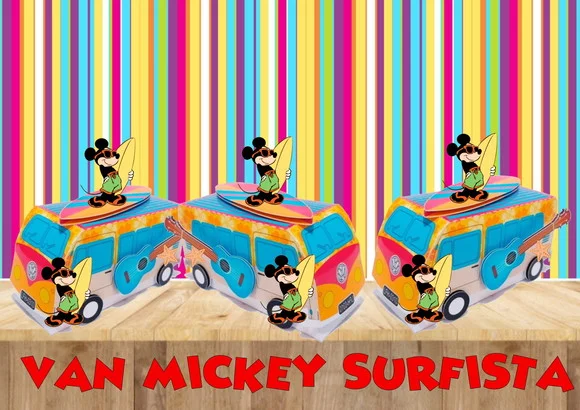 Arquivo Digital de Corte Silhouette Van Mickey Surfista