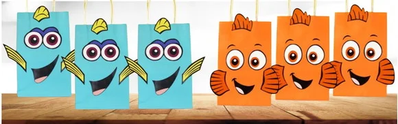 Arquivo Digital Silhouette Tags de Sacolinha Nemo e Dory