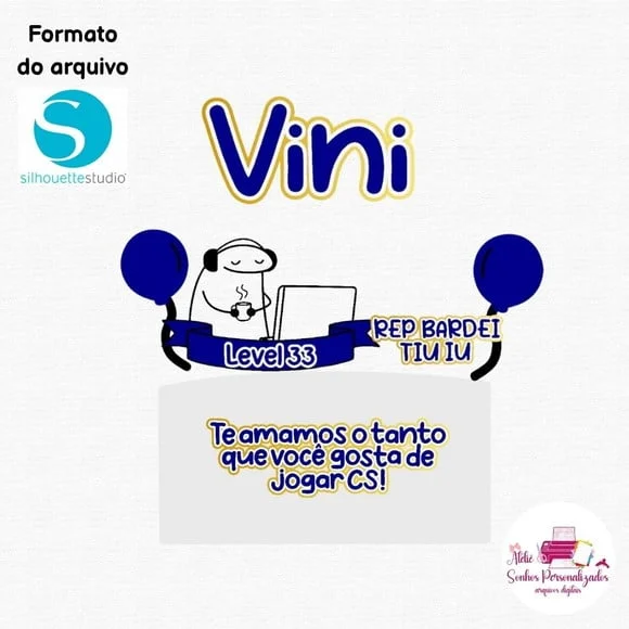 Arquivo Digital - Topo de Bolo Flork Gamer