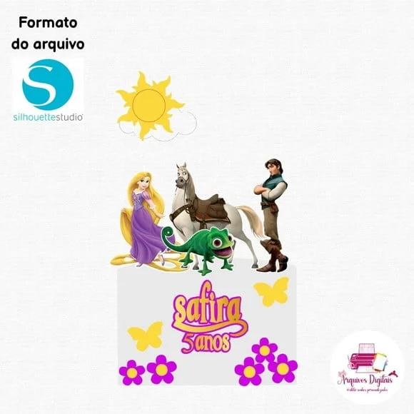Arquivo Digital - Topo de Bolo Rapunzel