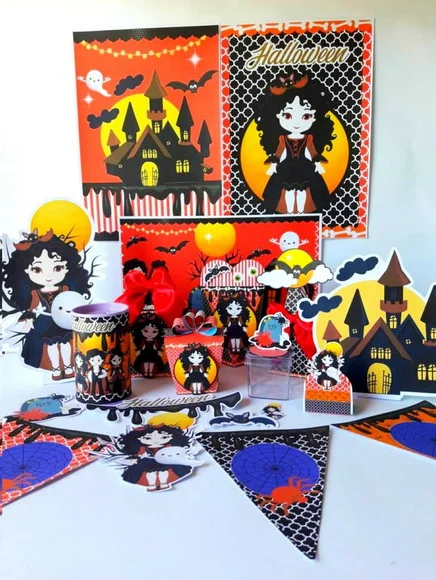 Arquivo de Corte Silhouette e pdf Halloween Bruxinha