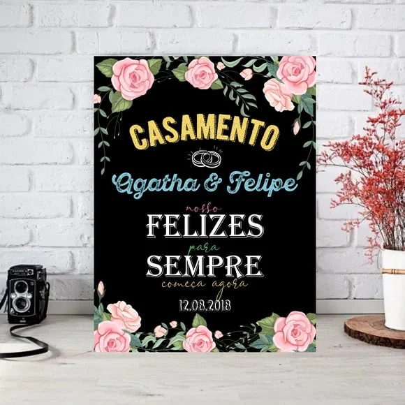 Arte Digital Chalkboard Casamento