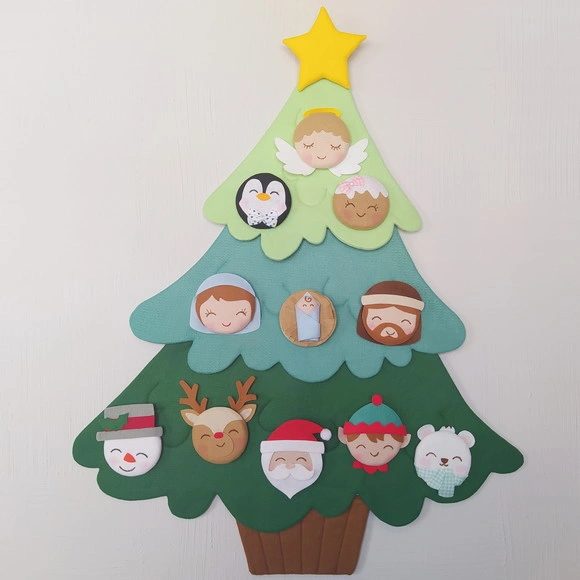 Árvore de Natal de Feltro com Velcro Montessori Tamanho m