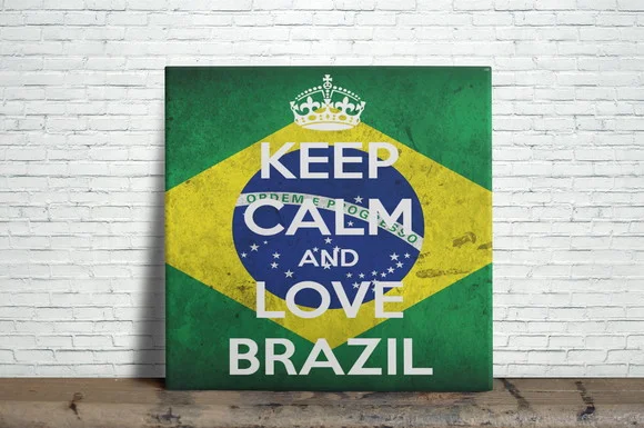 Azulejo Decorativo Keep Calm and Love Brazil