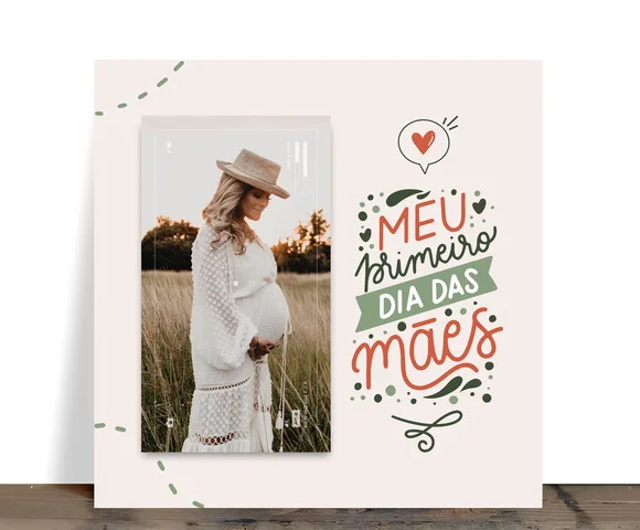 Azulejo Decorativo Meu Primeiro Dia das Mães Personalizado