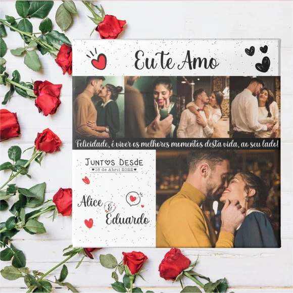 Azulejo Dia dos Namorados Personalizado com Fotos