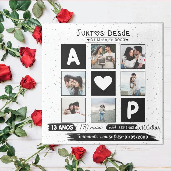 Azulejo Dia dos Namorados Personalizado com Fotos