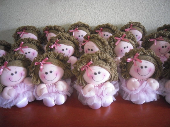 Bailarinhas Kit 8 Bonecas de Pano Centros de Mesa