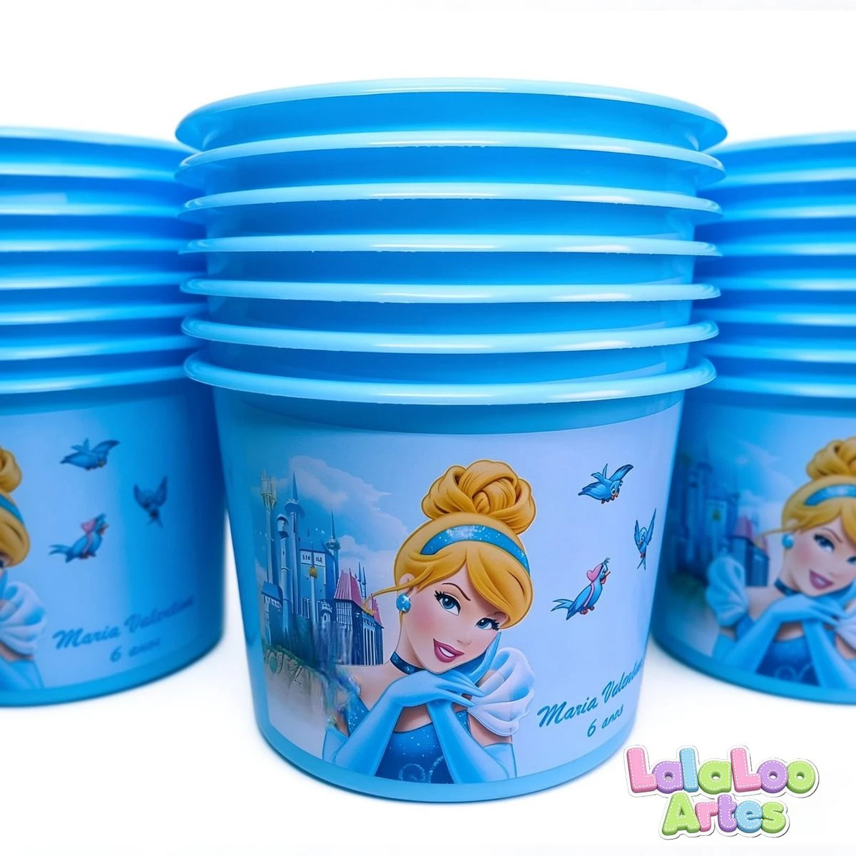 Balde de Pipoca Cinderela Personalizado