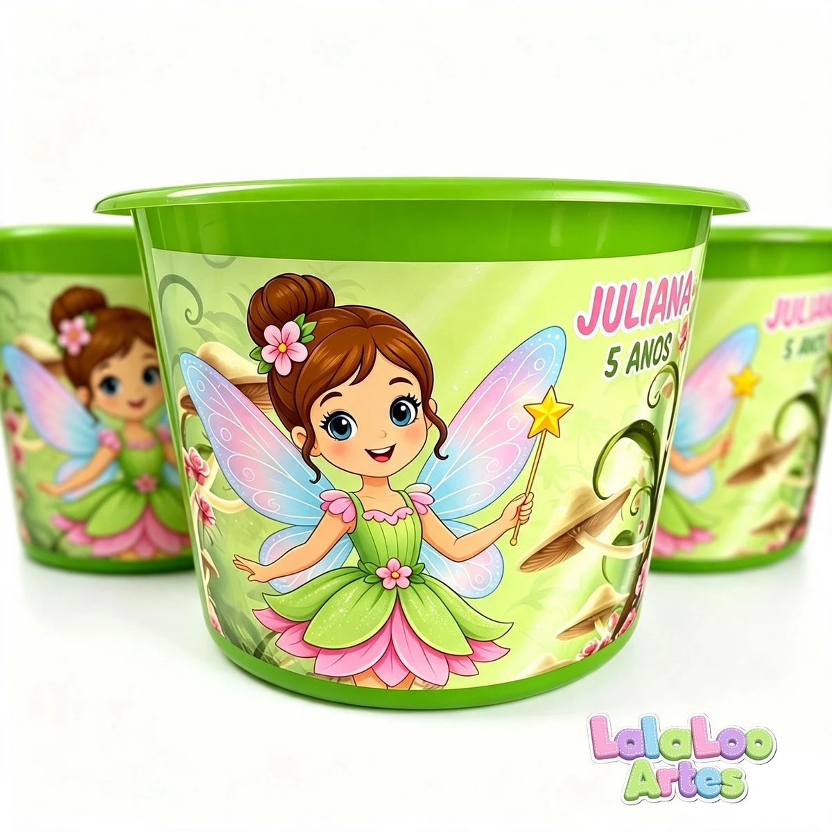 Balde de Pipoca Fadinha Personalizado