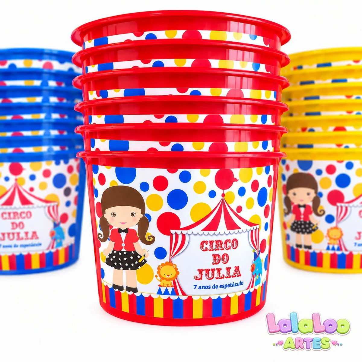 Baldinho de Pipoca Circo Menina