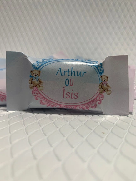 Balinha Personalizada Chá Revelação Rosa e Azul