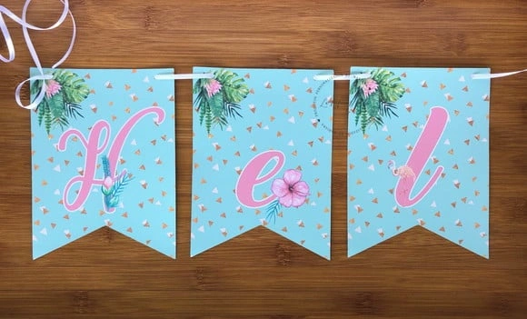 Bandeirinhas Tema Flamingo