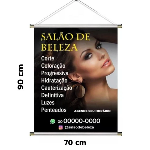 Banner para Salão de Beleza, Manicure, Estética Cabelereiro