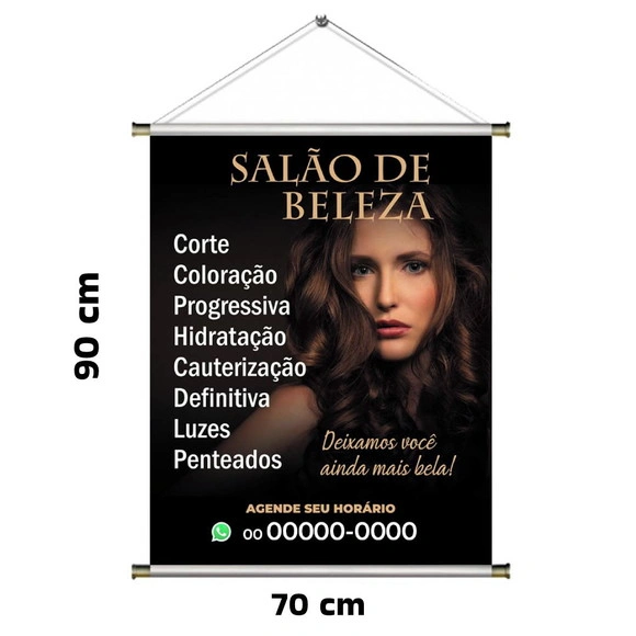 Banner para Salão de Beleza, Manicure, Estética Cabelereiro