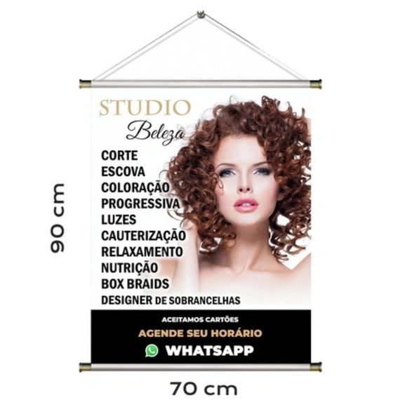 Banner para Salão de Beleza, Manicure, Estética Cabelereiro