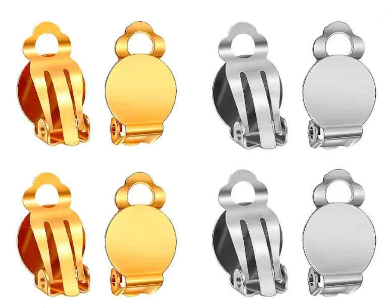Base para Brinco de Pressão Dourado ou prateado ( 10 Pares)