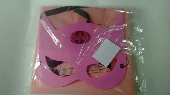 Batgirl rosa kit capa,máscara,braceletes
