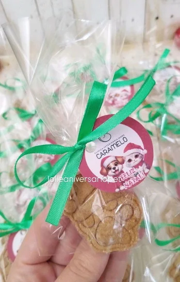 Biscoito Pet Petisco Natural Lembrancinhas Natal com Logo