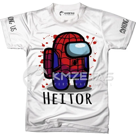 Blusa Among Us Homem Aranha Infantil Adulto Personalizada