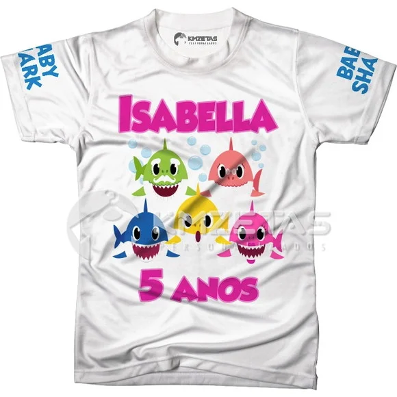 Blusa Baby Shark Aniversario Infantil Personalizada