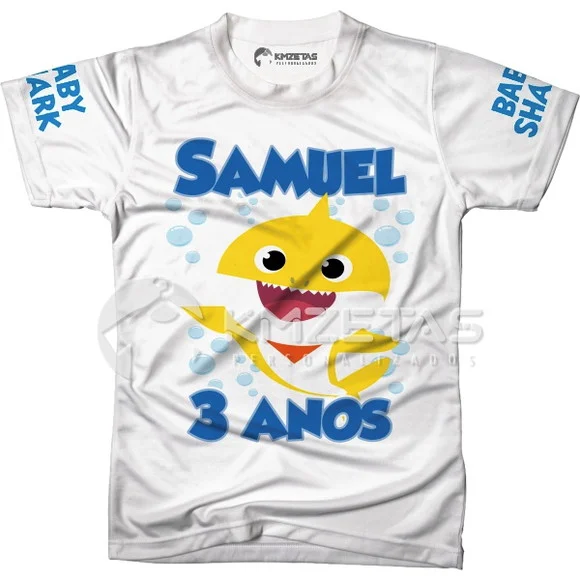 Blusa Baby Shark Festa Infantil Personalizada