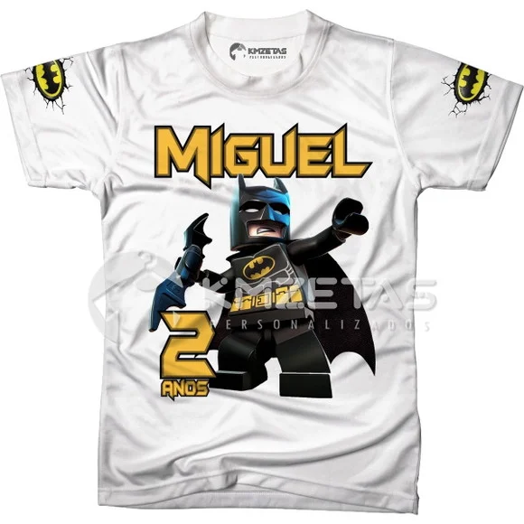 Blusa Batman Lego Festa Infantil Adulto Personalizada