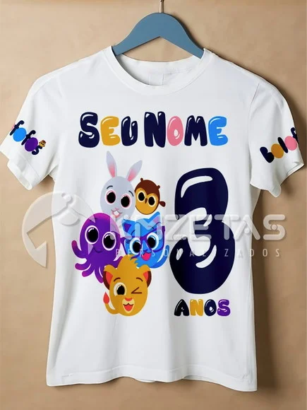Blusa Bolofofos Festa Aniversário Infantil Personalizada
