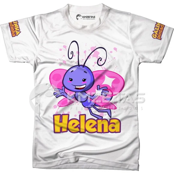 Blusa Borboletinha Galinha Pintadinha Personalizada