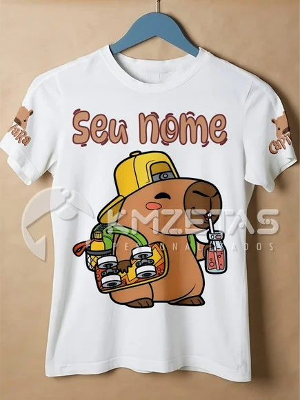 Blusa Capivara Menino Camisa Capybara Personalizada