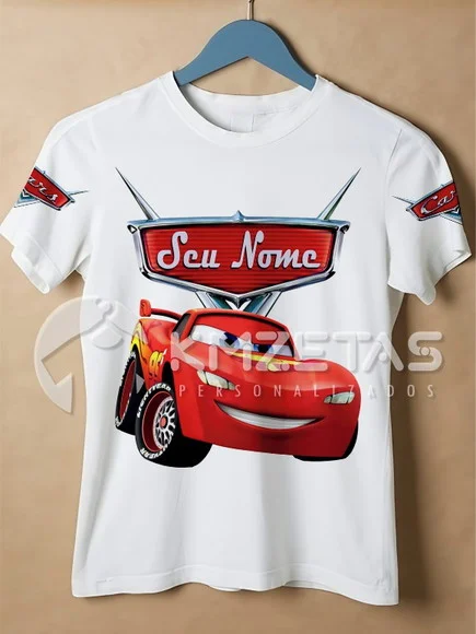 Blusa Carros Disney Relâmpago Mcqueen Camisa Personalizada