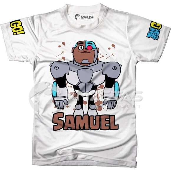 Blusa Ciborgue Jovens Titans Infantil Adulto Personalizada
